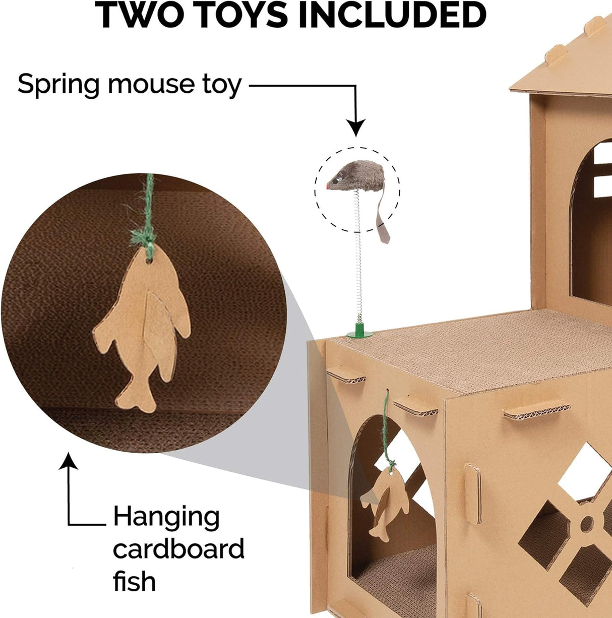 Muebles para gatos con rampa corrugada marrón