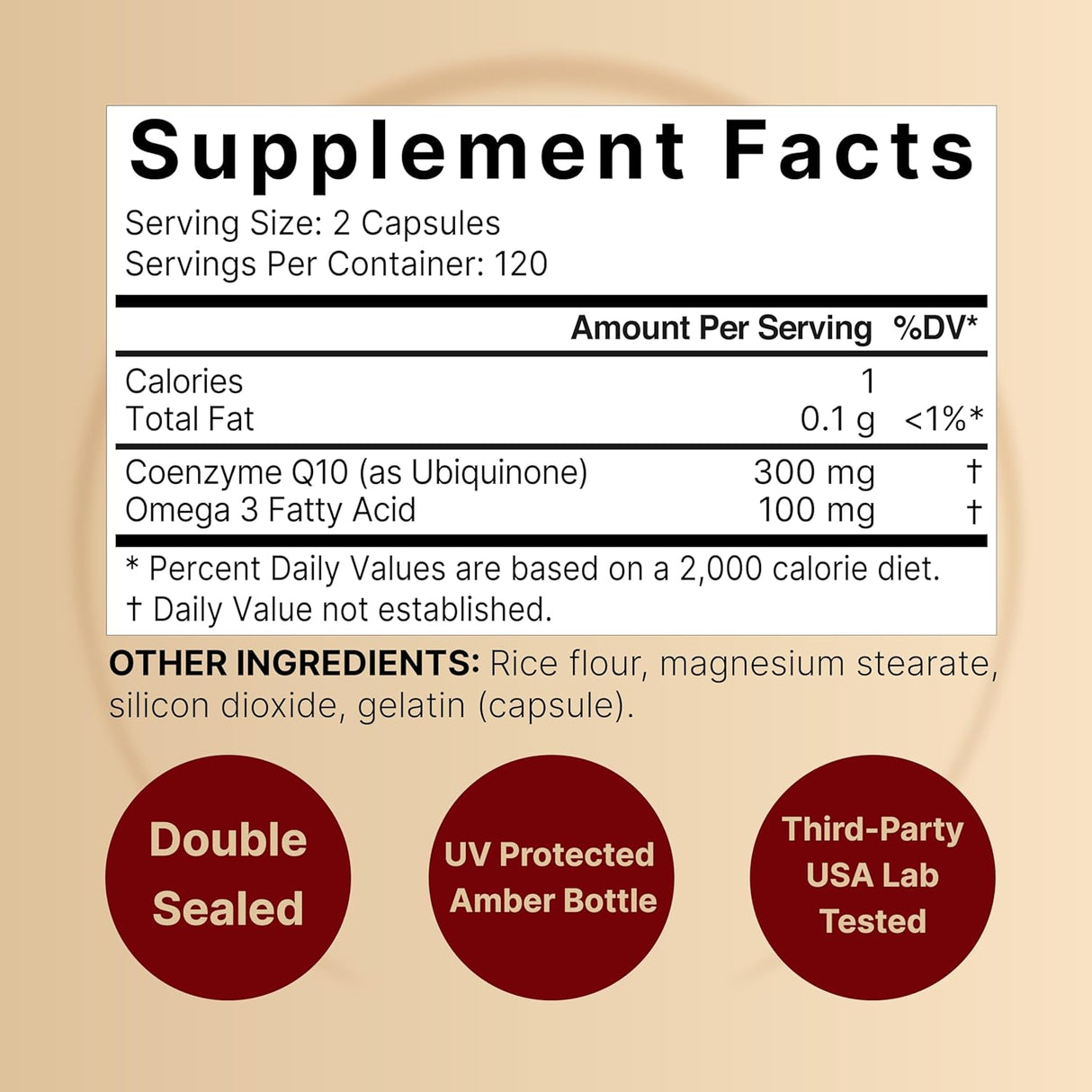 CoQ10 Omega 3 300mg 240 Cápsulas Suplemento Antioxidante