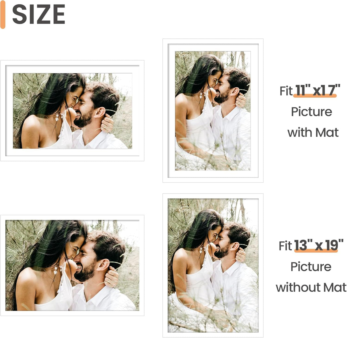 Marco de fotos 13x19, con o sin paspartú, modelo 13x19