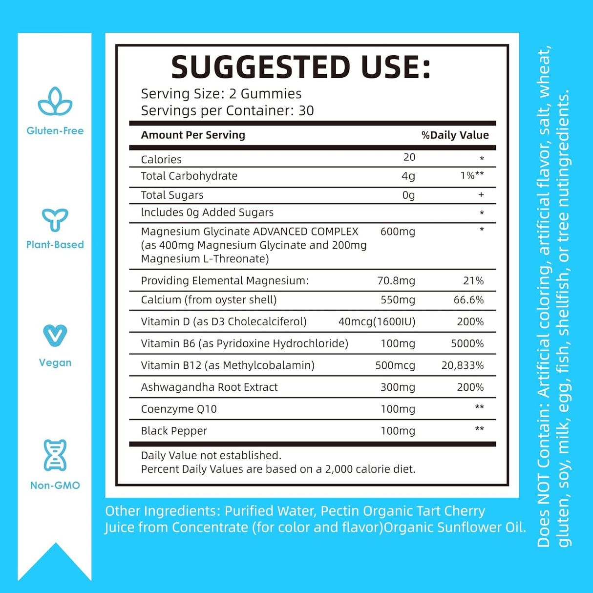 Suplementos de glicinato de magnesio 400 mg VIFSSG