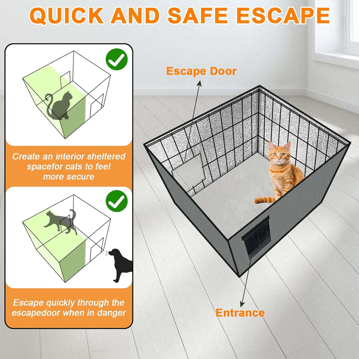 Casa Calentada para Gatos Exteriores, Aislada y Resistente 20x16x20