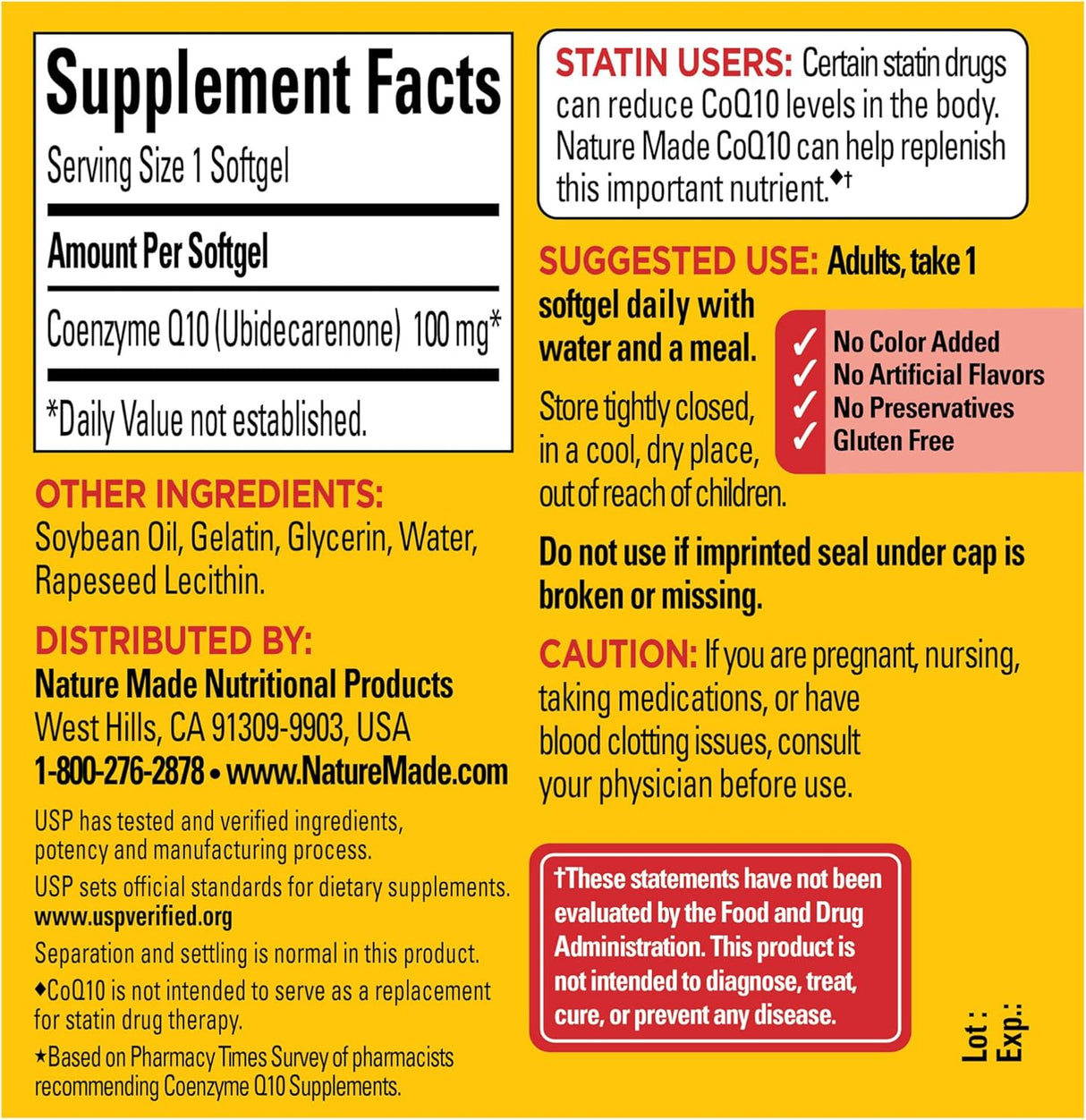 Suplemento CoQ10 100 mg apoyo a la salud del corazón 40 und