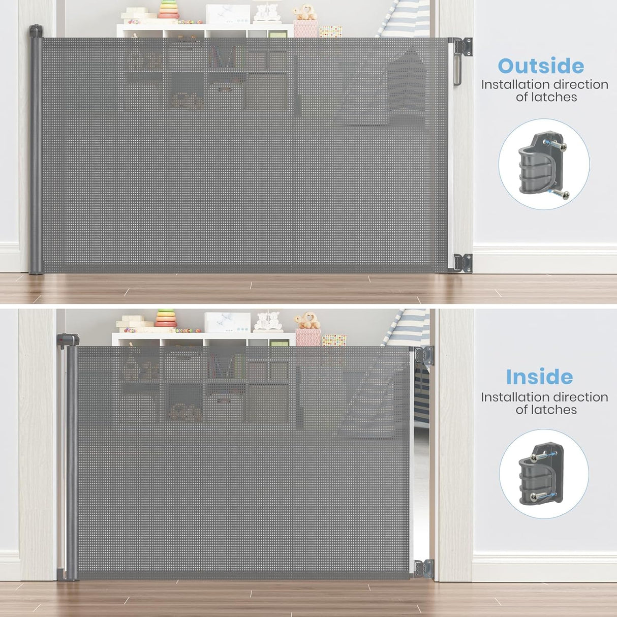 Puerta retráctil para bebé 33 pulgadas de alto HAMOPY