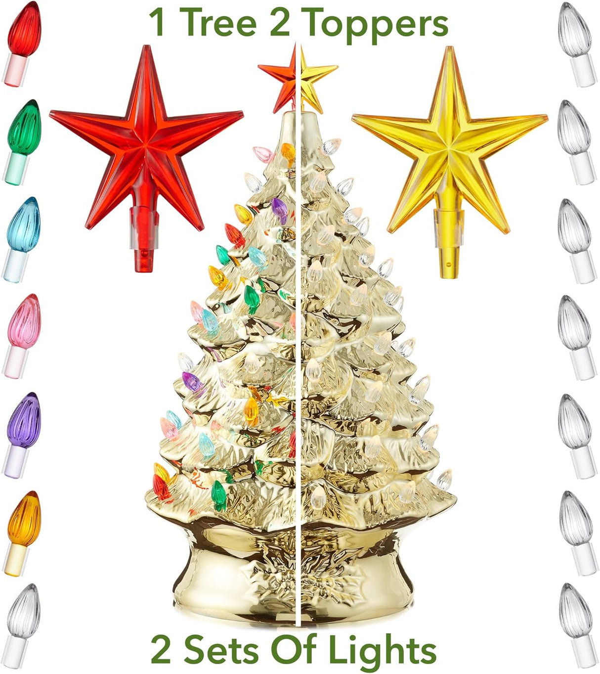 Árbol de Navidad Cerámico Casafield, 24 Pulgadas, 148 Luces