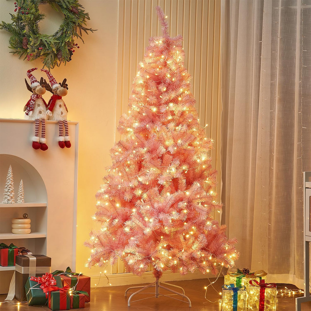 Árbol de Navidad Artificial de 6 pies con luces LED y modos