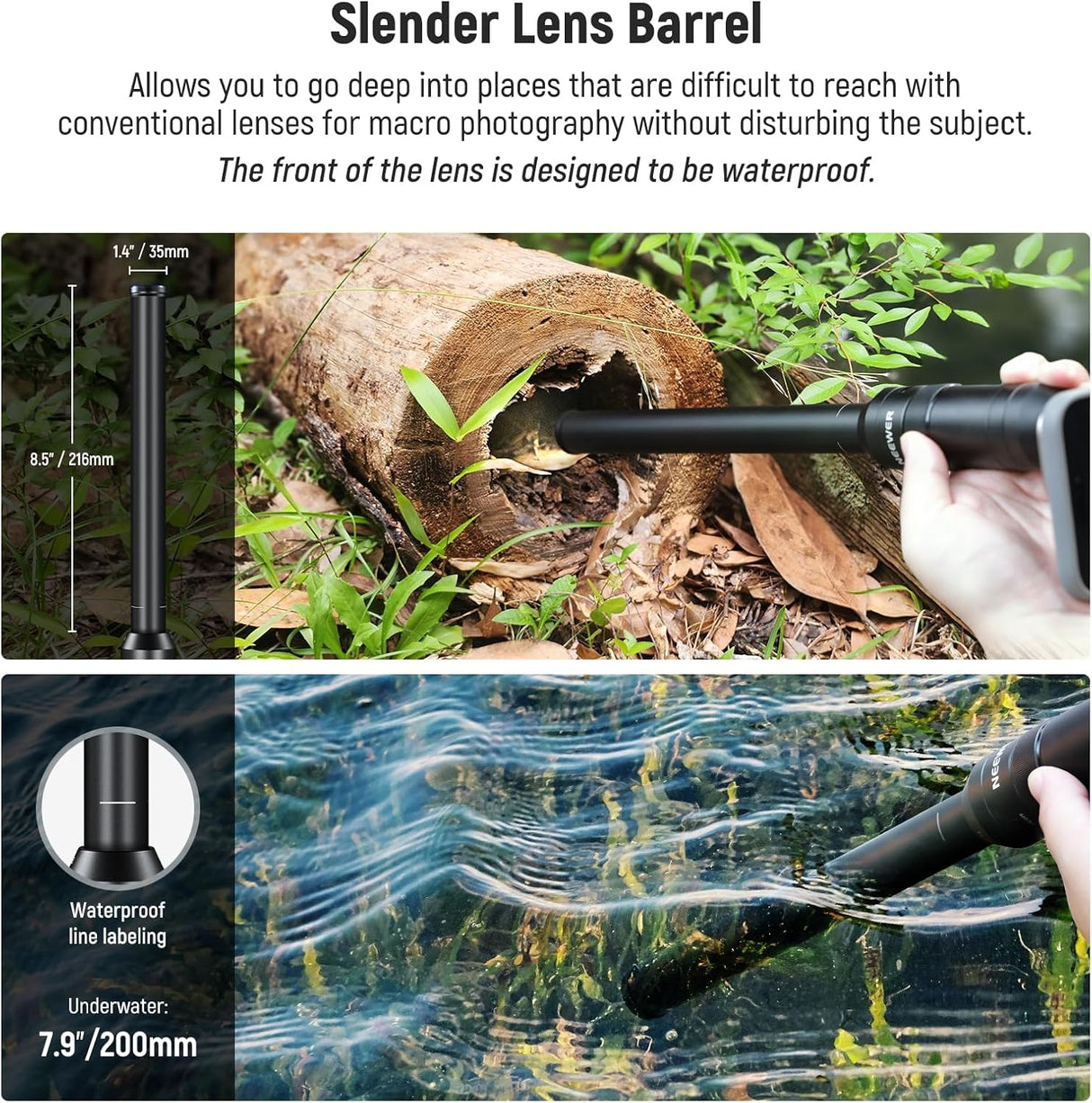 Lente Macro Probe 18mm 2X NEEWER, 17mm para Móvil LS-51