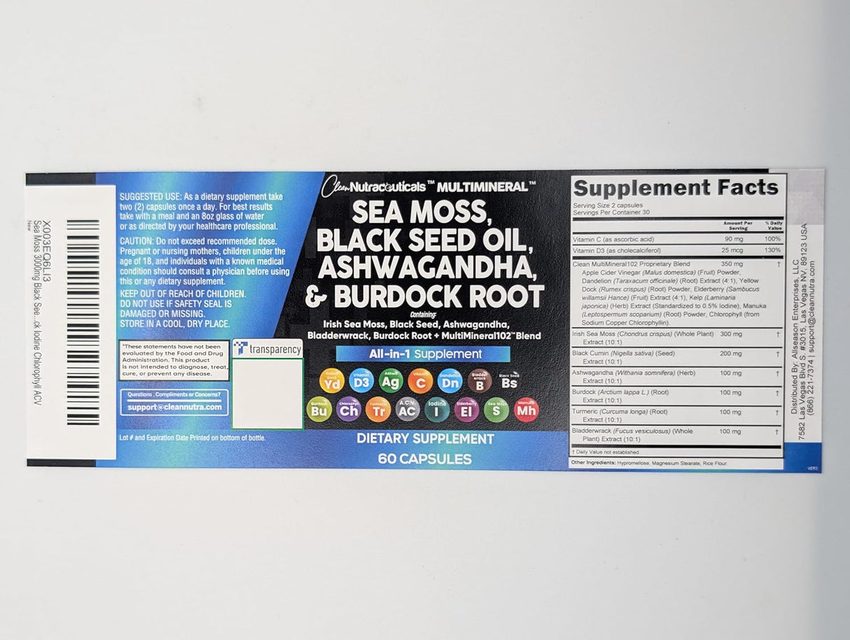 Nutracéuticos Limpios: Algas, Aceite Negro, Ashwagandha, Vit C (2)