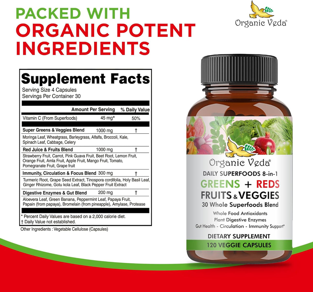 Suplemento Vegano de Frutas y Verduras en Cápsulas