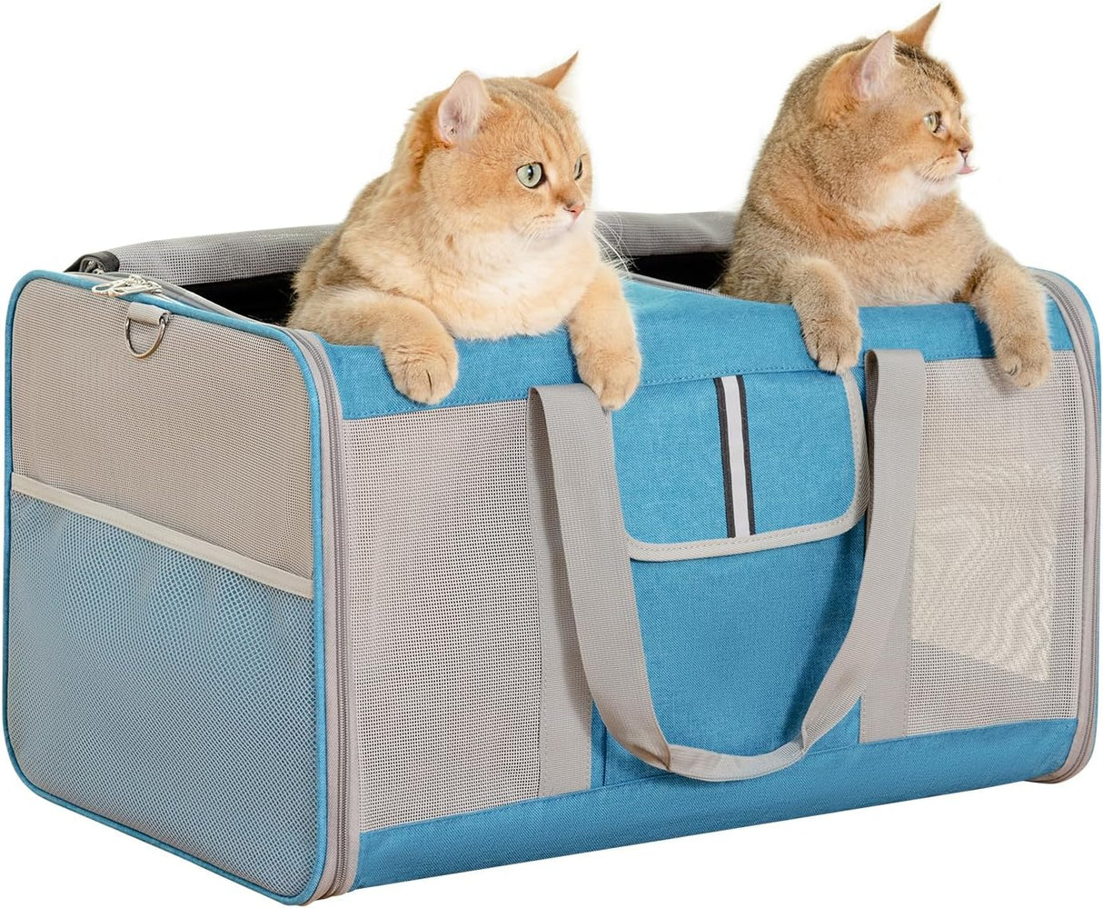 Transportador Sedioso para 2 Gatos, Ventilación y Portátil