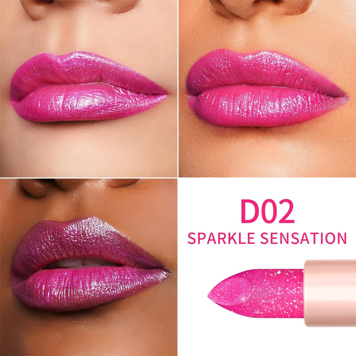 Labial Hidratante Vegano, Brillo Infinito, D02 Sparkle Sensation