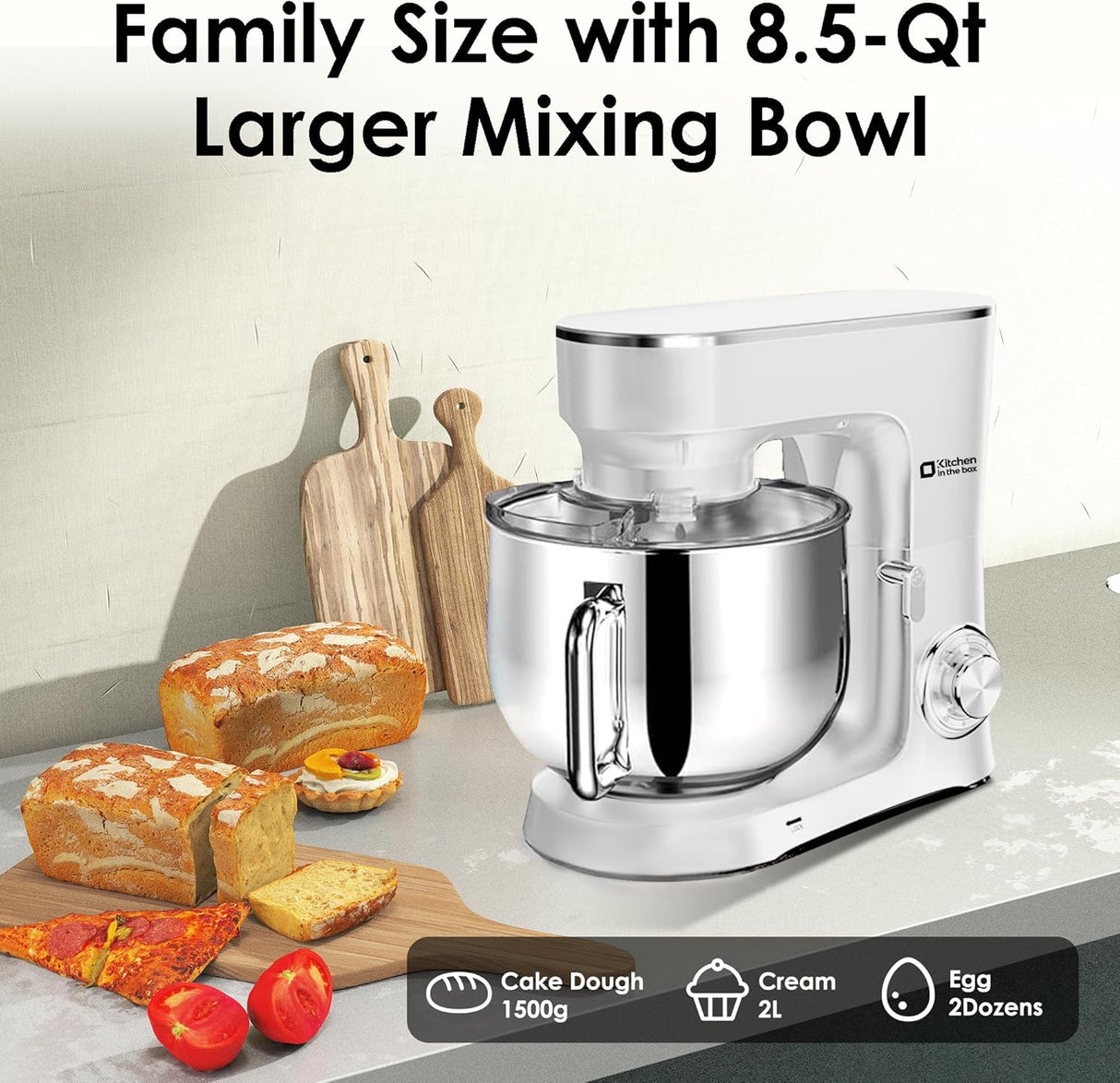 Batidora de Pie Kitchen in the Box 900W 8.5QT 10 Velocidades