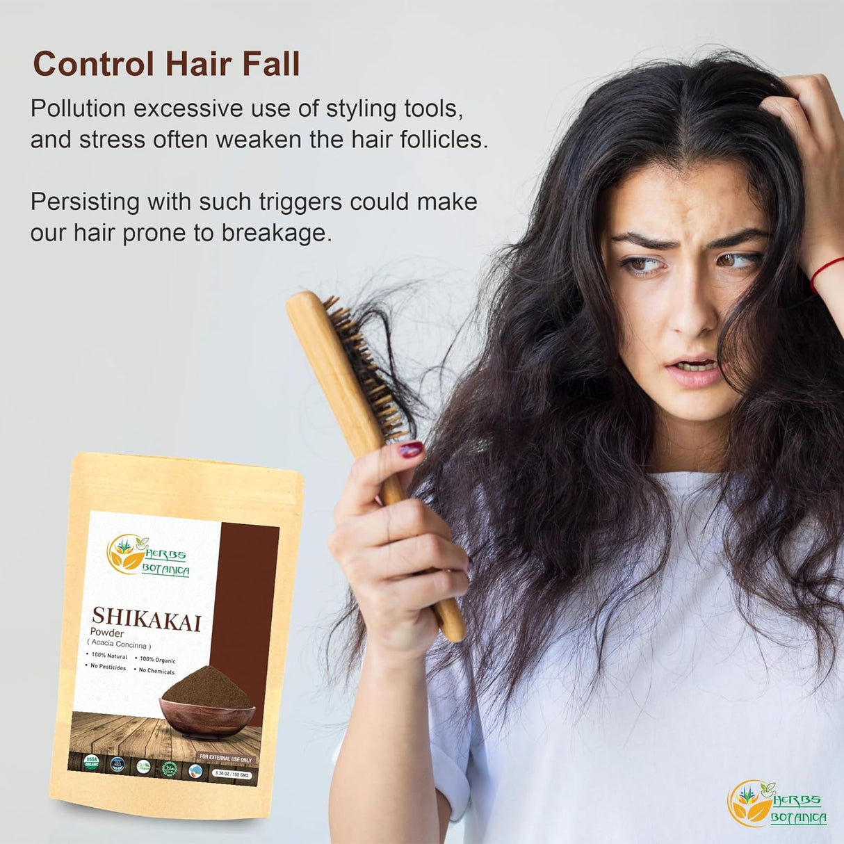 Polvo de Shikakai Puro Acacia Concinna para Cabello