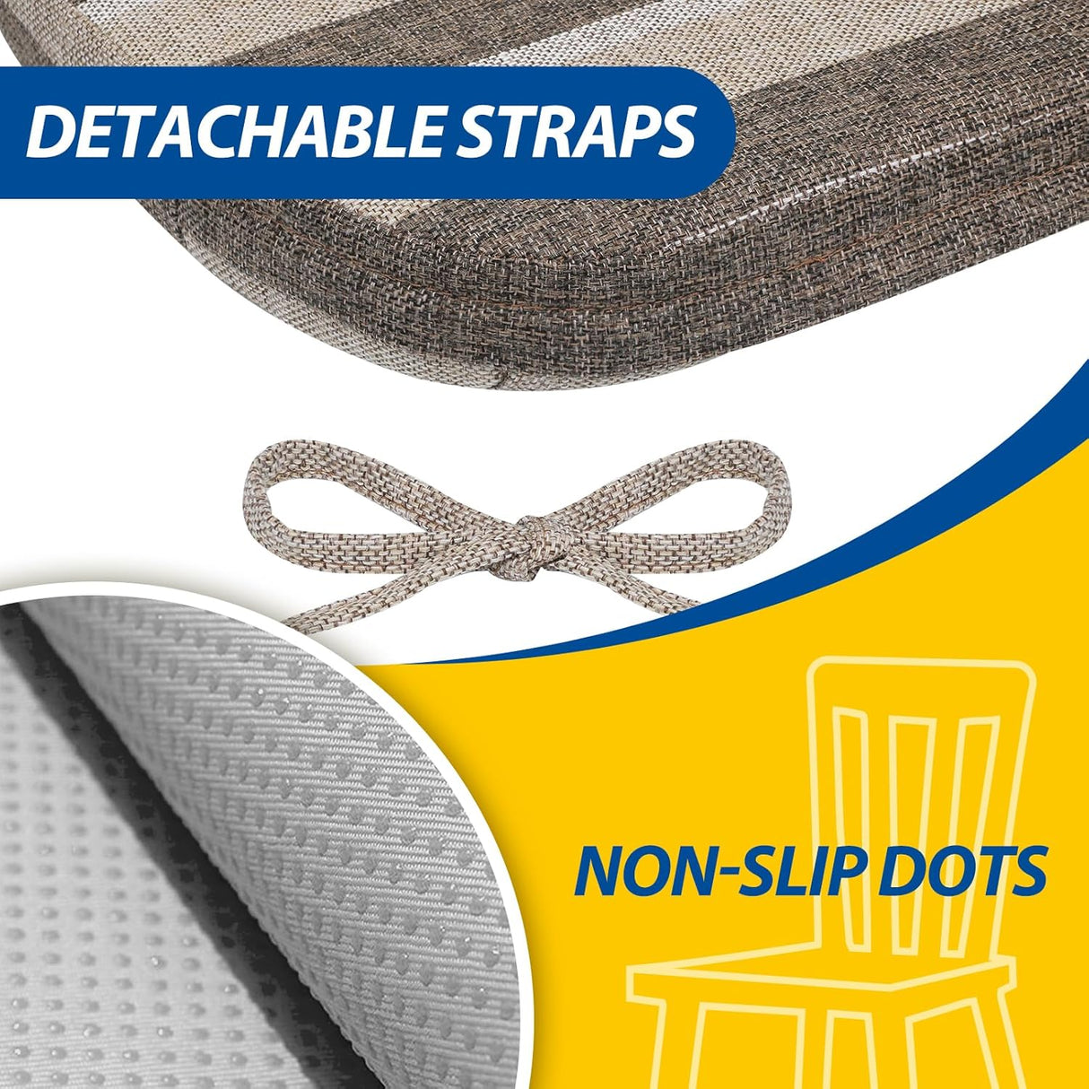 Cojines de Silla D de AAAAAcessories, 2'' Grueso, 4 Pack