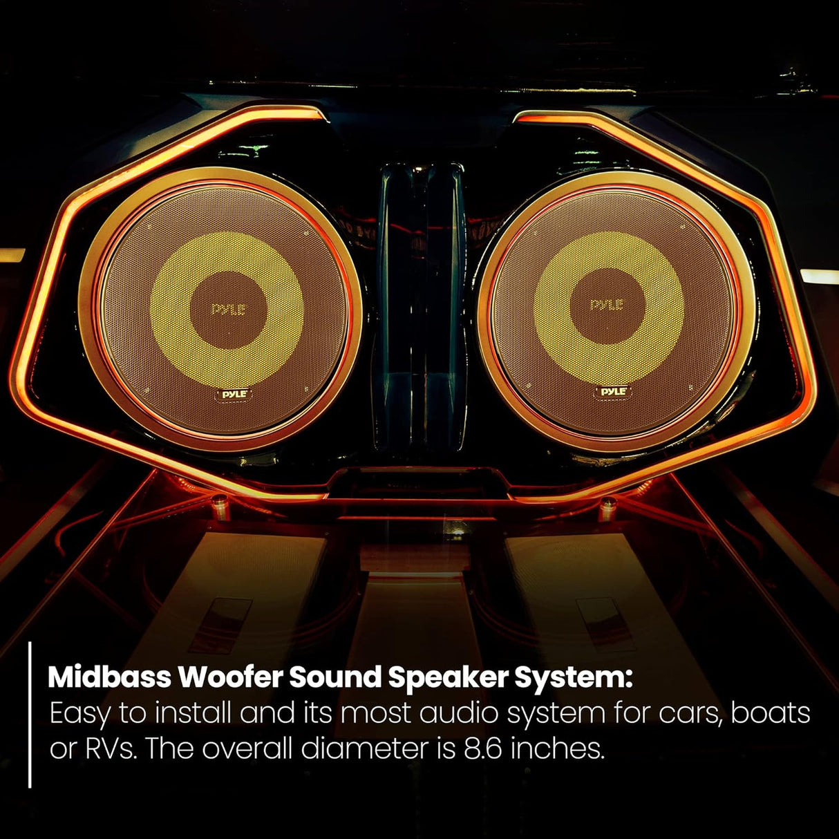 Parlantes de bajo medio para automóvil PYLE PLG8C