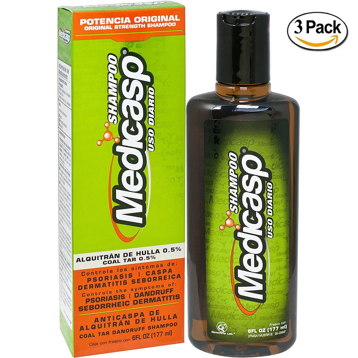 Champú para la caspa en gel de alquitrán y carbón Medicasp