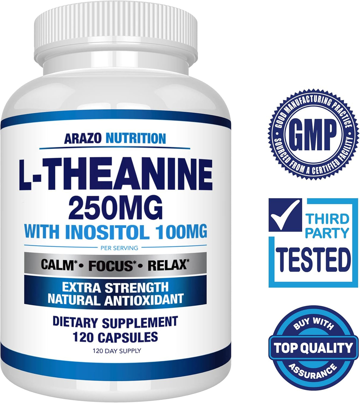 Suplemento L-Teanina 250mg (Extra Fuerza) con Inositol 100mg