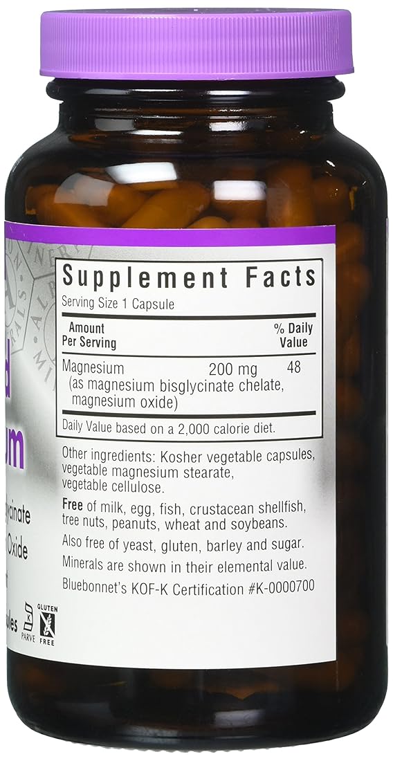 Magnesio tamponado quelado 200 mg, 120 cápsulas vegetarianas