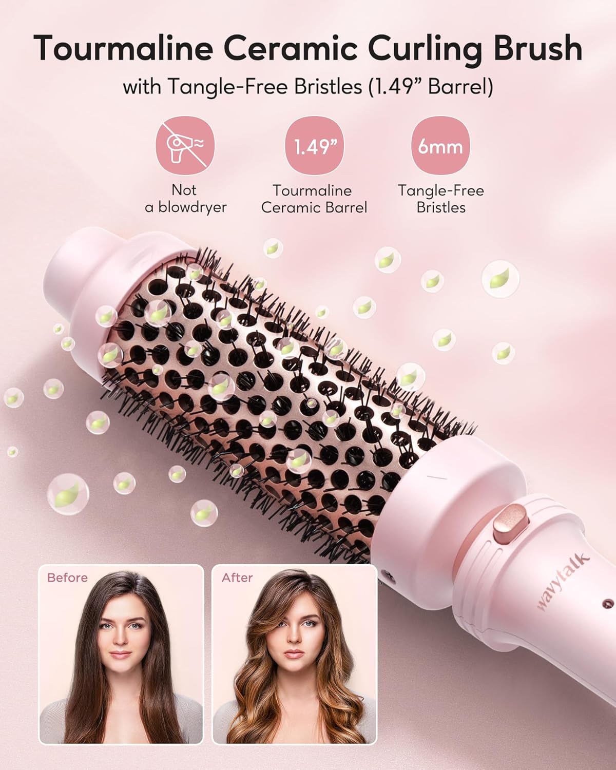 Rizador 5 en 1 juego con cepillo rizador y 4 varitas