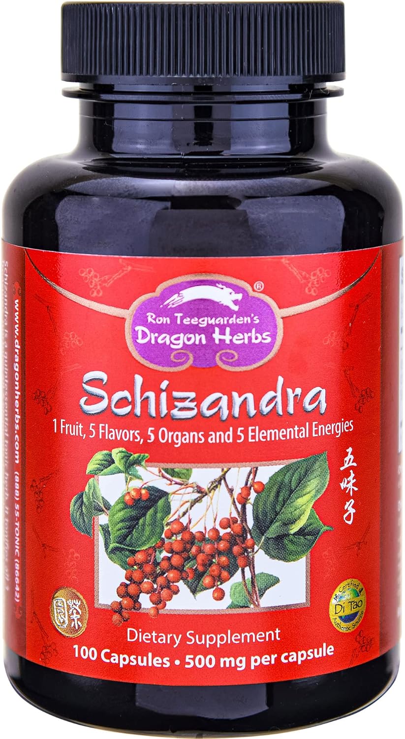 Suplemento Dragon Herbs Cápsulas de Schizandra 100cáp 500 mg