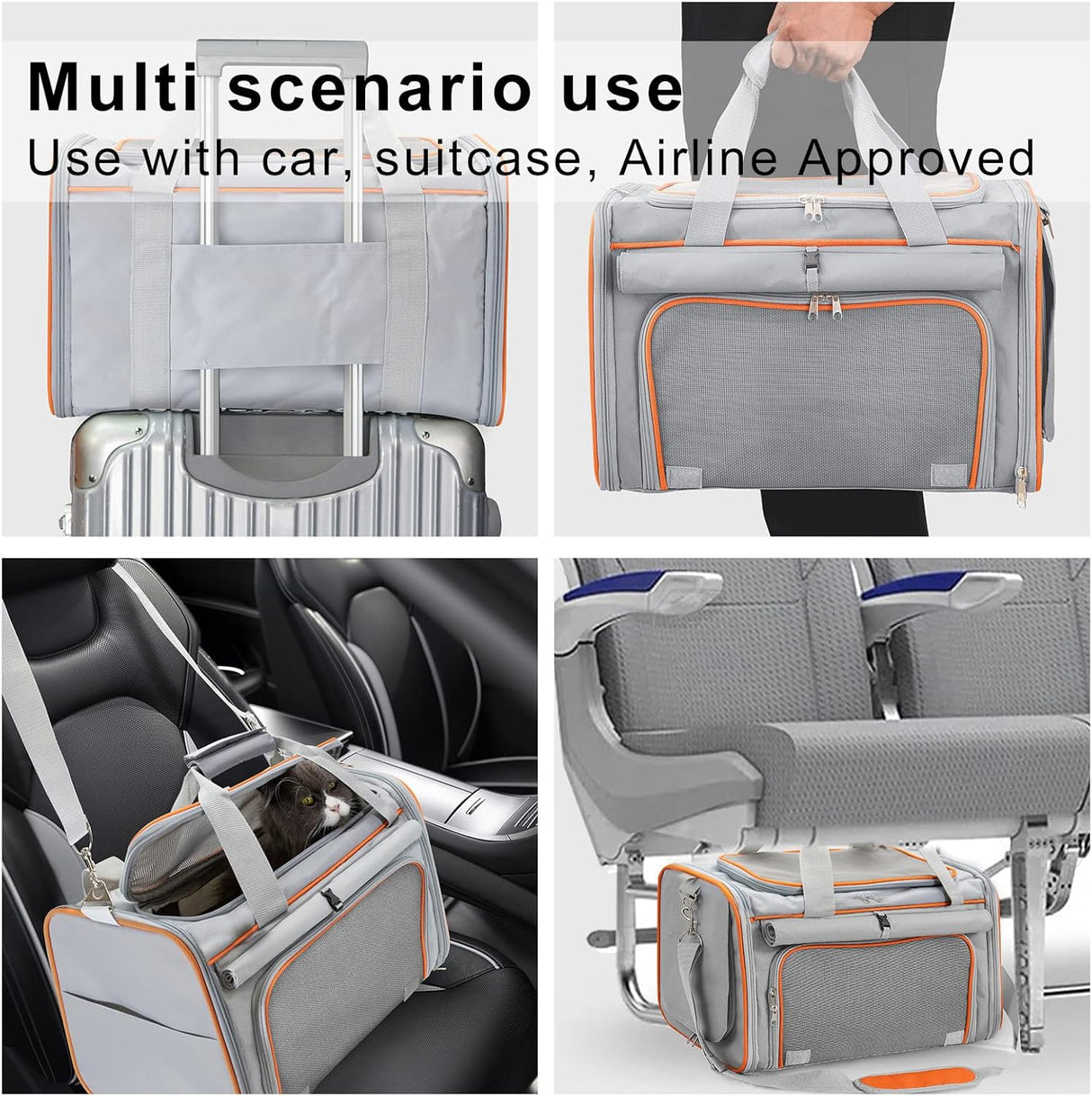 Transportadora de Gato Grande, Aprobada Aerolínea, 14 lbs, 18