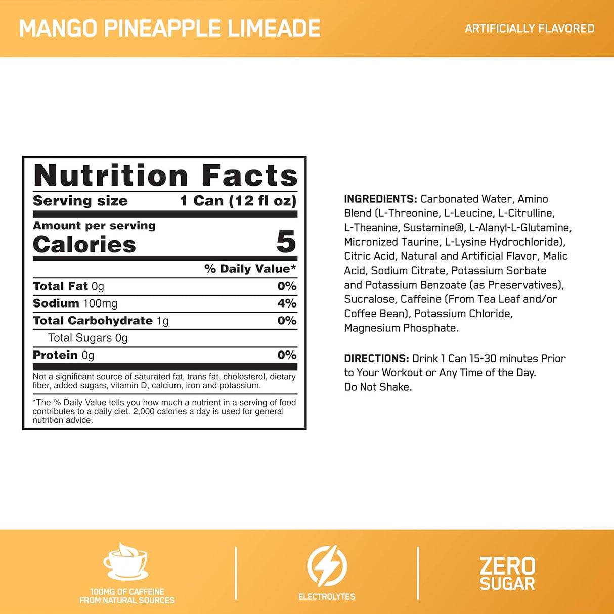 Suplemento Amino Energy Plus Electrolytes mango y piña 12ud