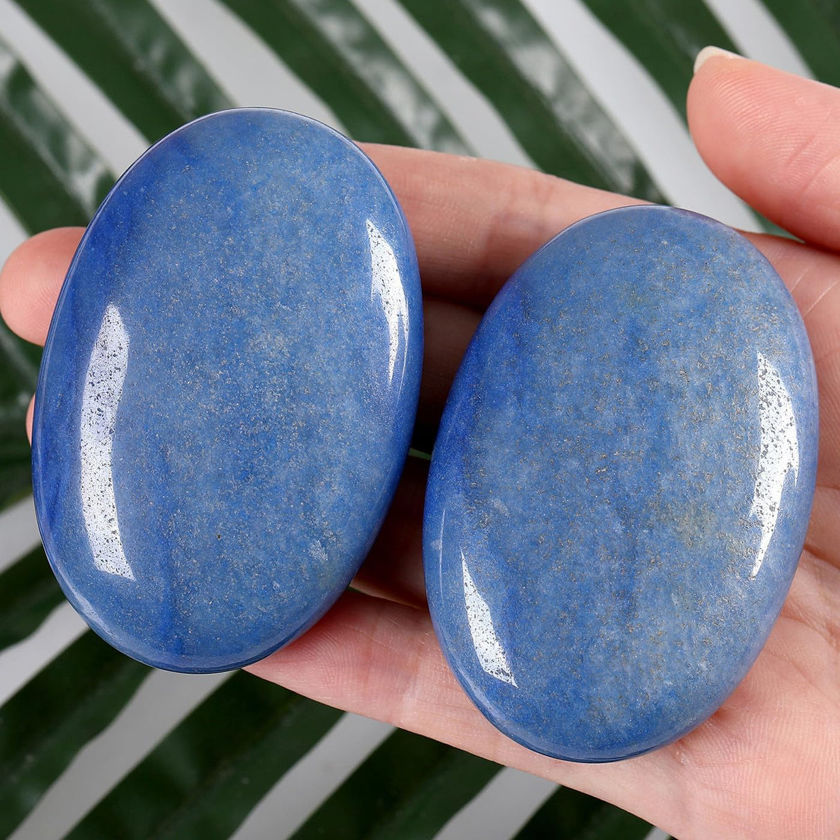 Cristales de aventurina azul de 2.4 in, piedras preciosas