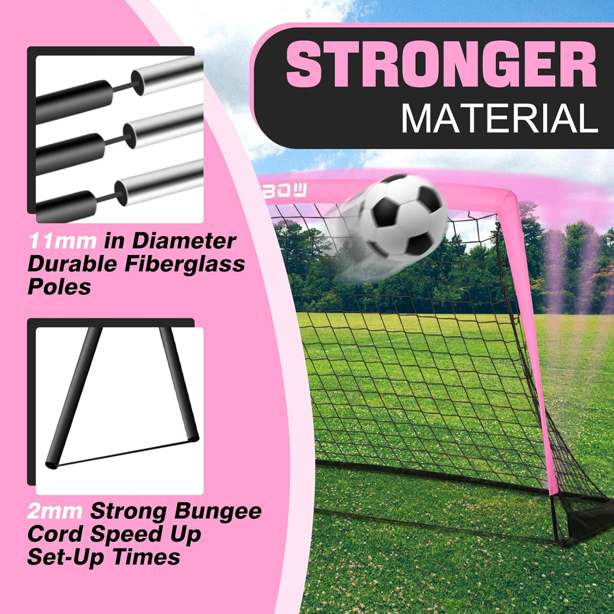 Porteria de futbol super ligera y portátil con red y bolso