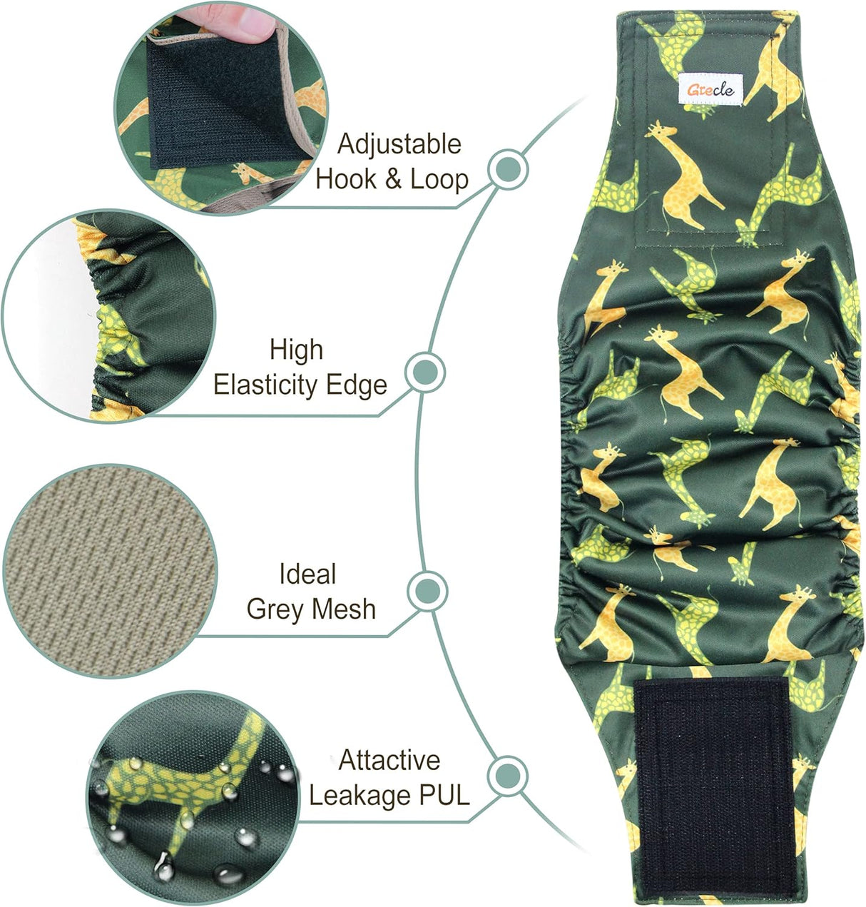 Grecle Pañales prémium para perros machos,para incontinencia