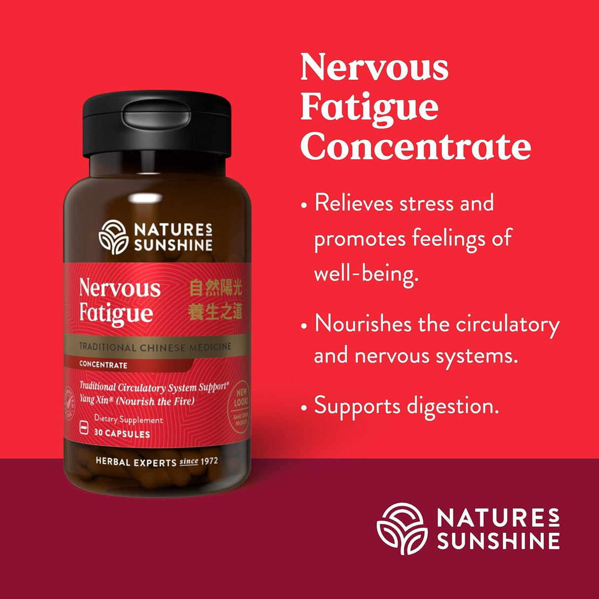 Natures Sunshine Concentrado de fatiga nerviosa TCM 30u