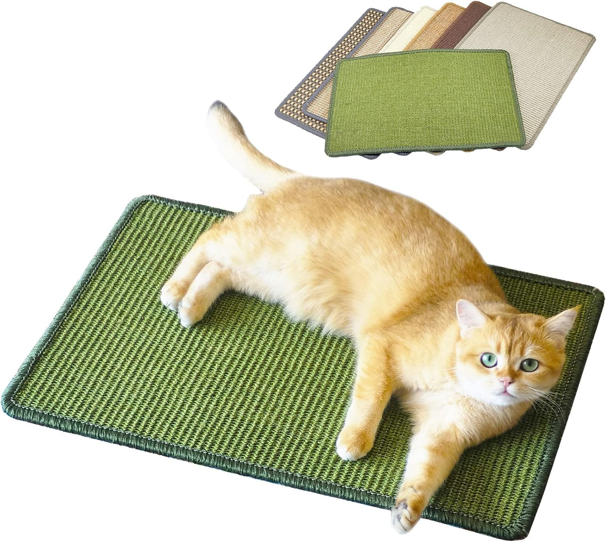 Alfombrilla de sisal para gatos color verde