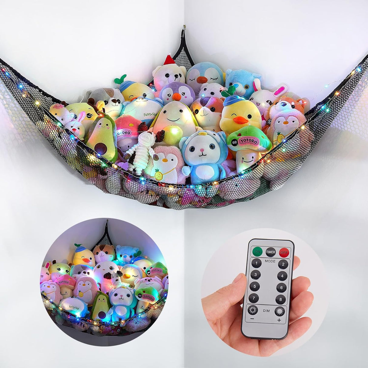 Hamaca para Peluches Basumee con Luz LED y Control Remoto
