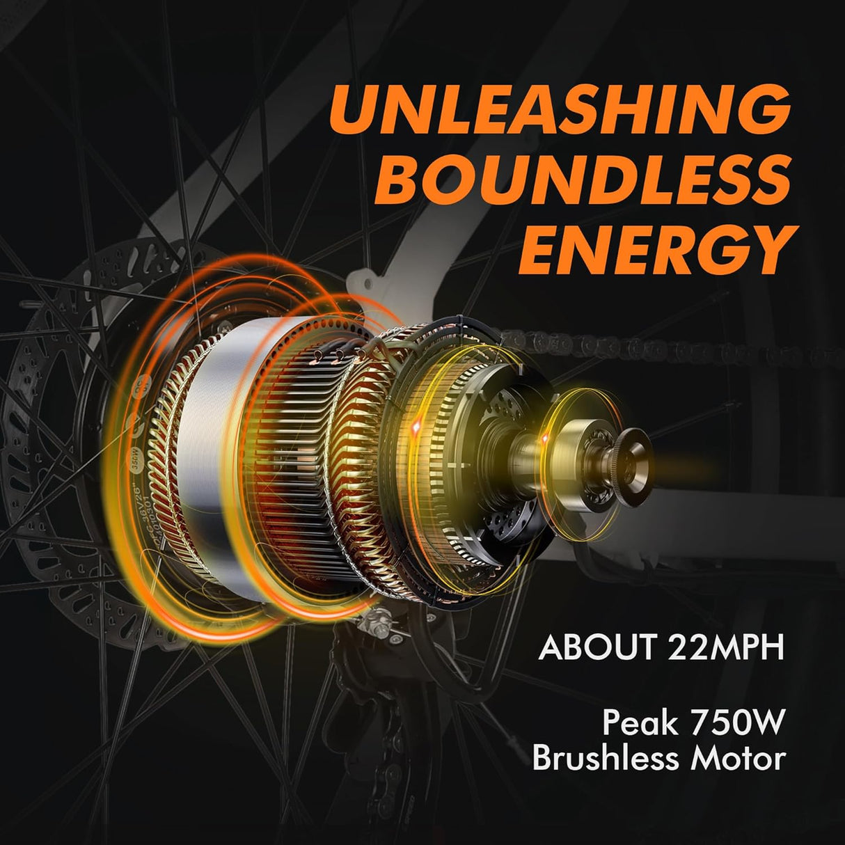 Bicicleta Eléctrica Cityone 26 750W, Batería Extraíble, 7 Velocidades