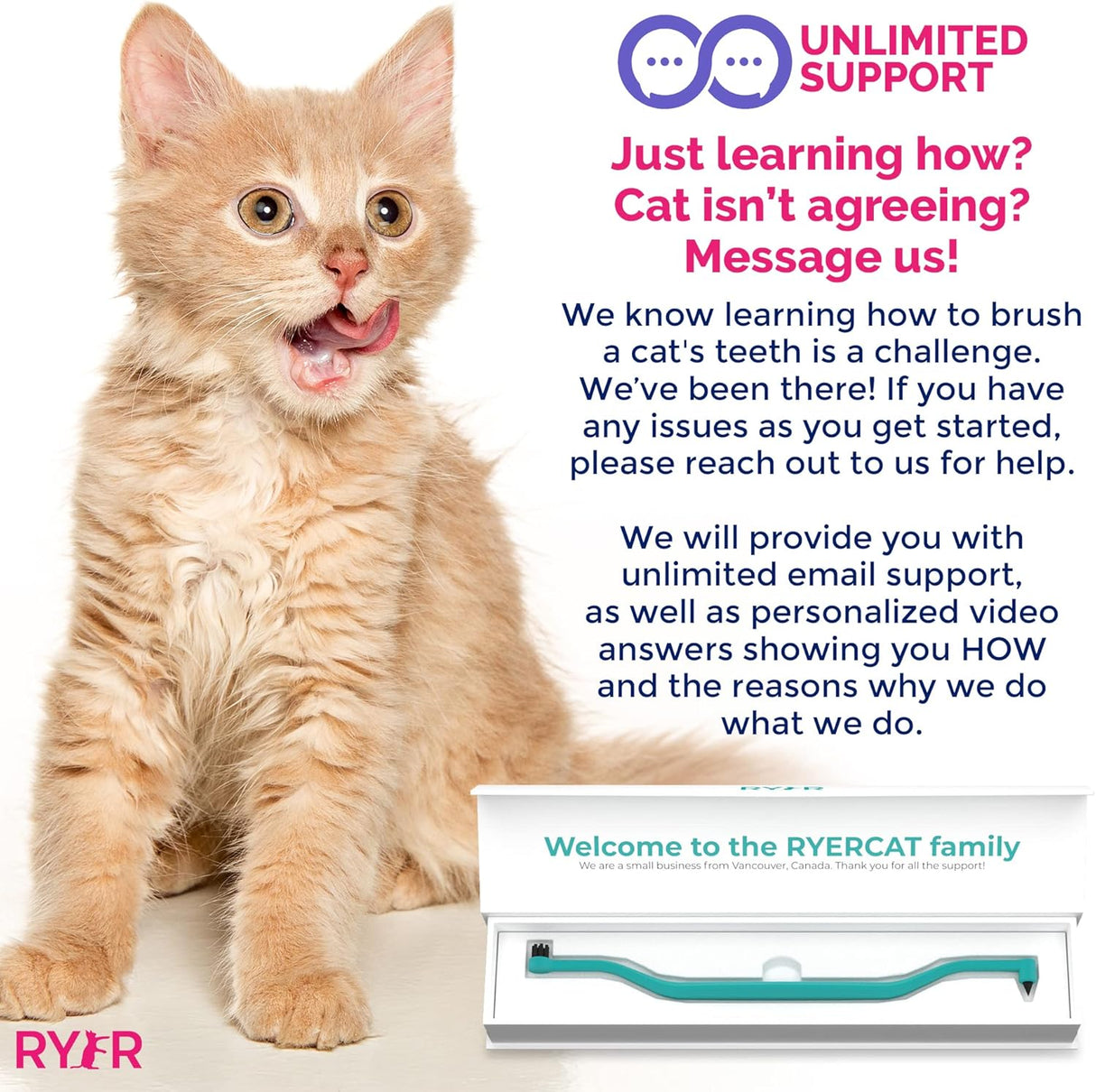 Cepillo de dientes para gatos con microcabeza