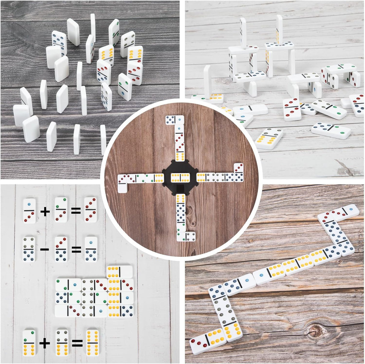 Dominó DAILYLIFE para Niños, Doble 6, 28 Fichas, 4 Trays