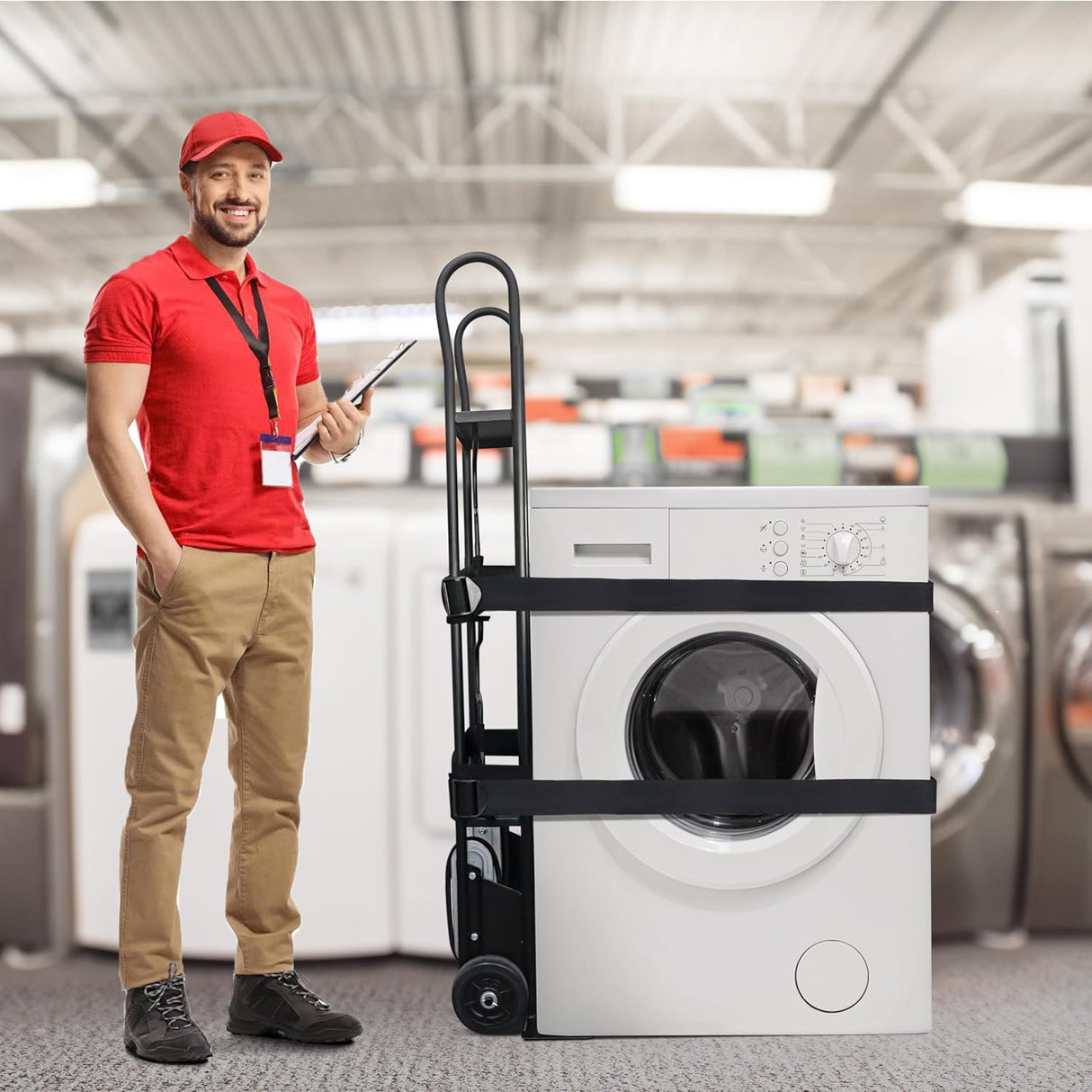 Carretilla para electrodomésticos Olympia Tools, 800 lb, con cinturón