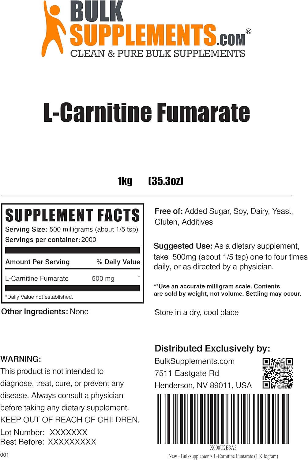 Suplemento en polvo de carnitina ayuda a aumentar la energía
