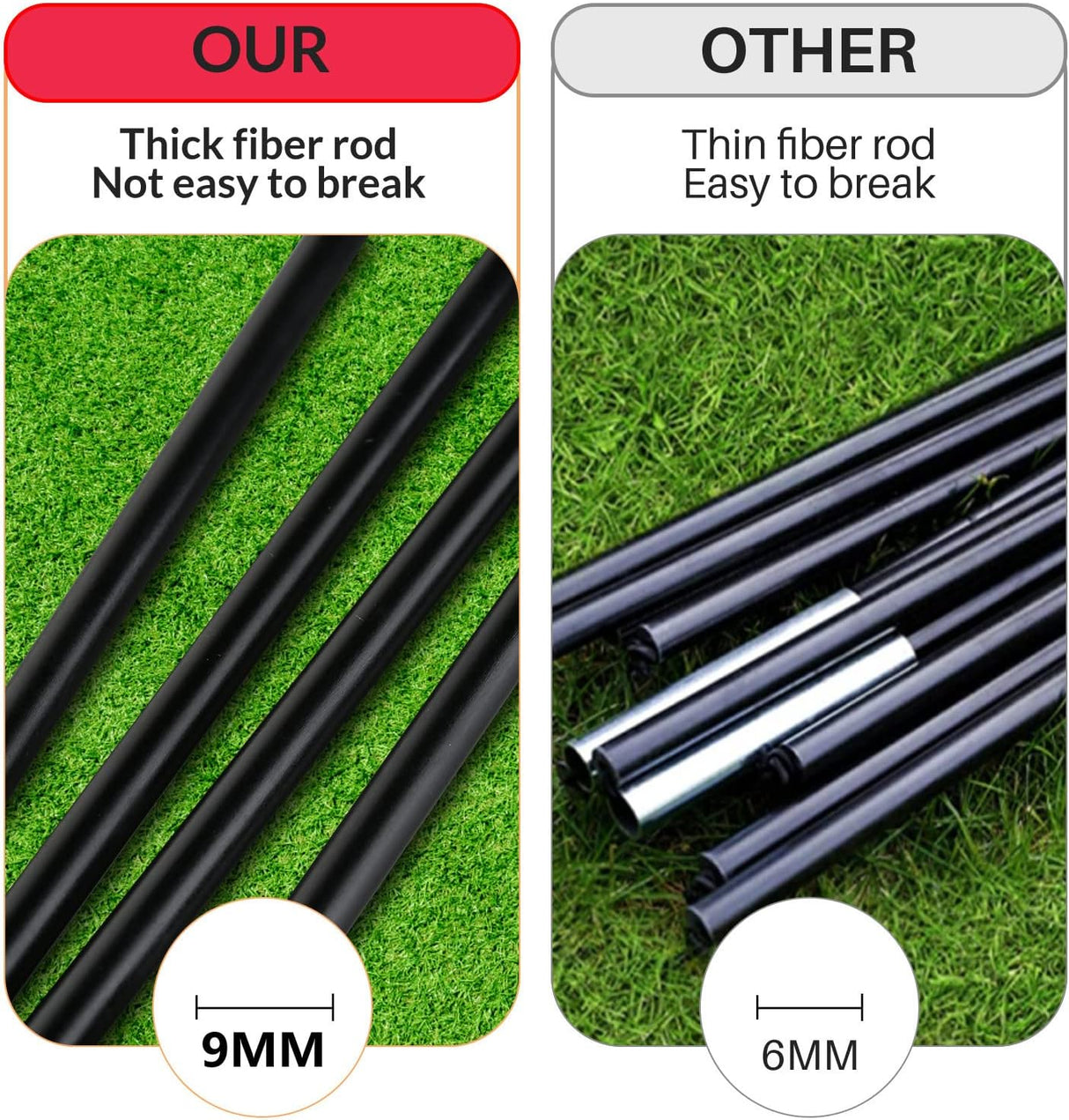 Juego de 2 redes de fútbol portátiles plegables, con bolso