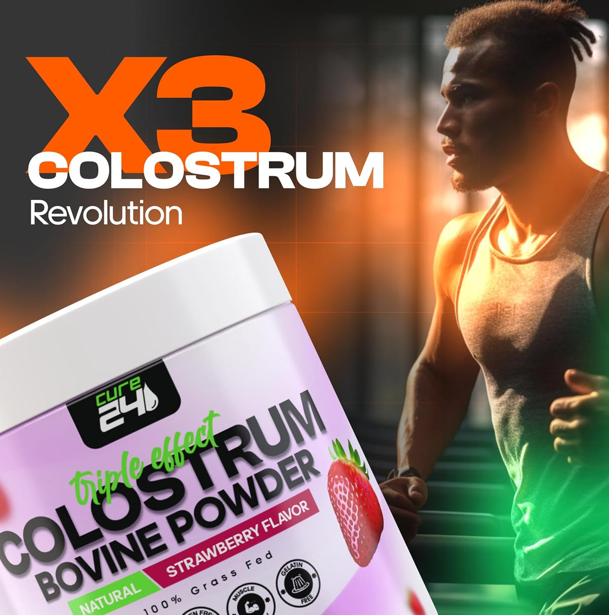 Suplemento de Colostro Bovina X3, 100% Natural, Alta IgG