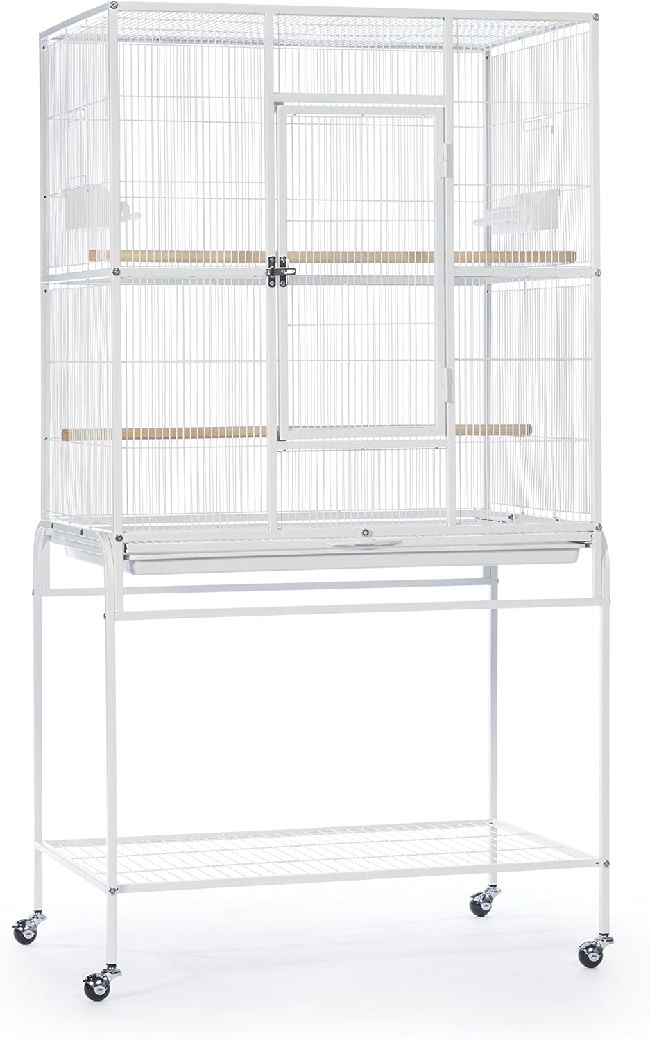 Jaula de vuelo de hierro forjado con soporte tiza blanca