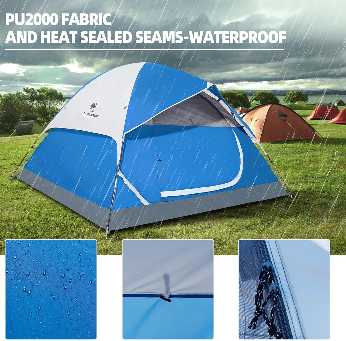 Tienda de campaña CAMEL CROWN 2/3/4/5 personas impermeable