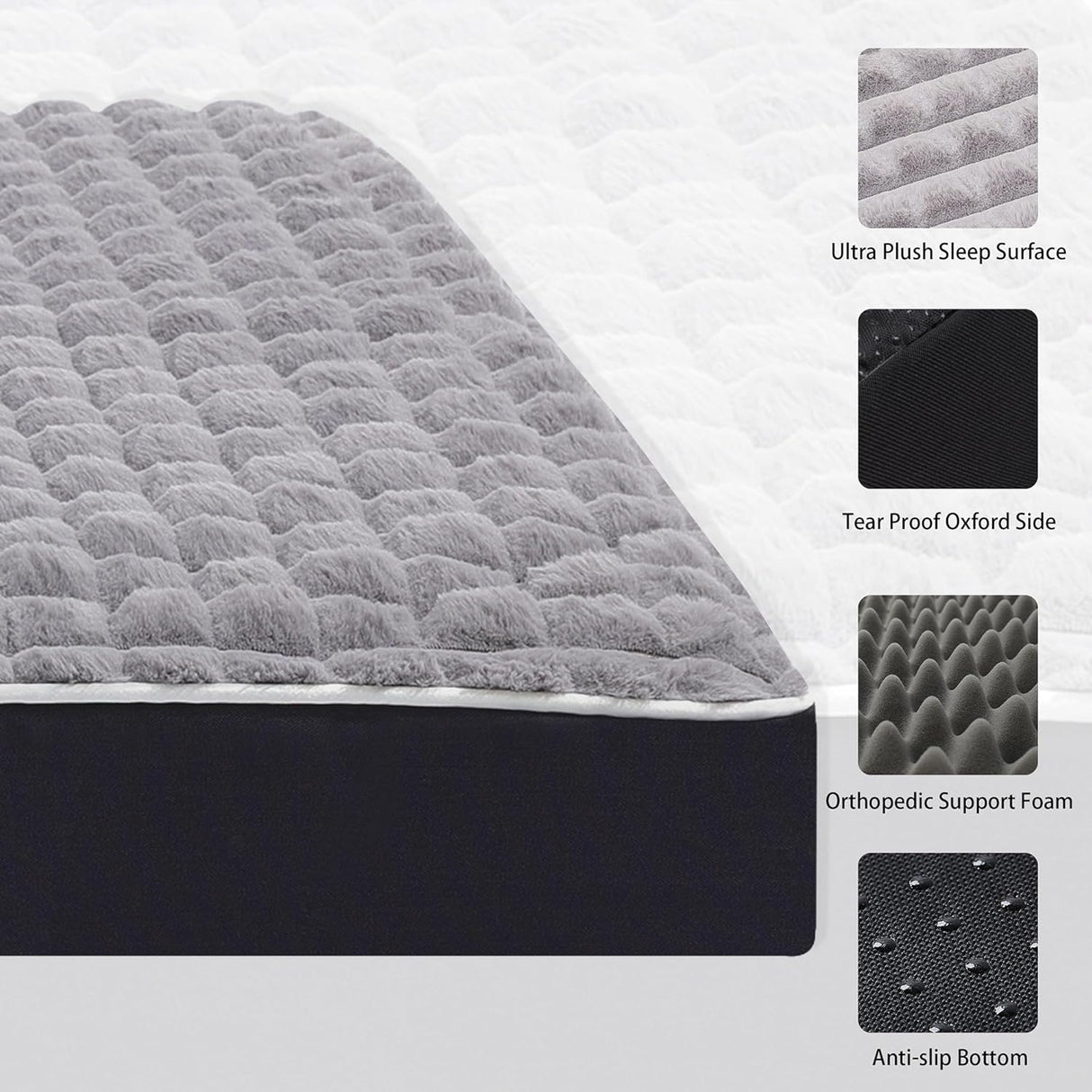 Cama para Perro, Impermeable y Ortopédica, XL 42x30x4