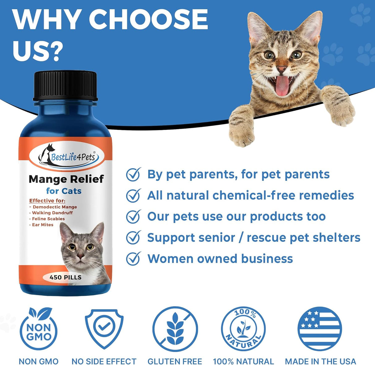 Suplementos Alivio de sarpullido y costras para gatos