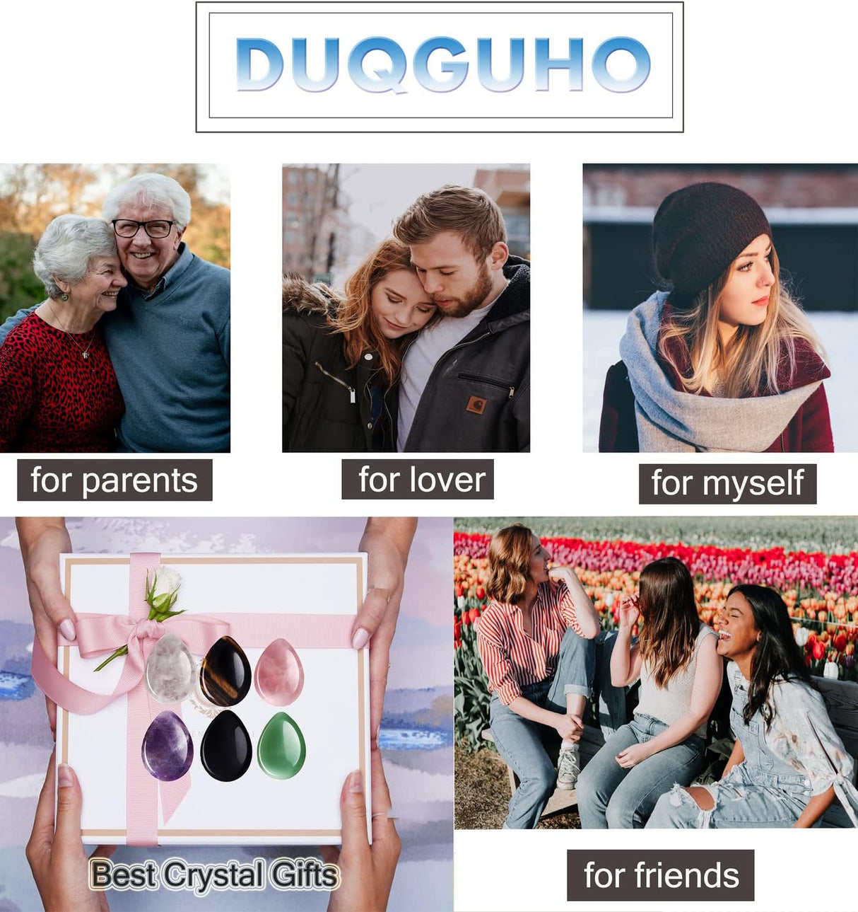 DUQGUHO Piedra de preocupación de 1.7 pulgadas, cristales