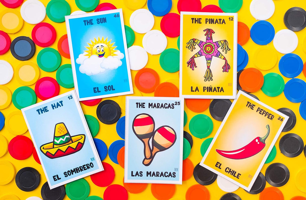 Kit de Bingo Mexicano - Juego Bilingüe para 10 Jugadores