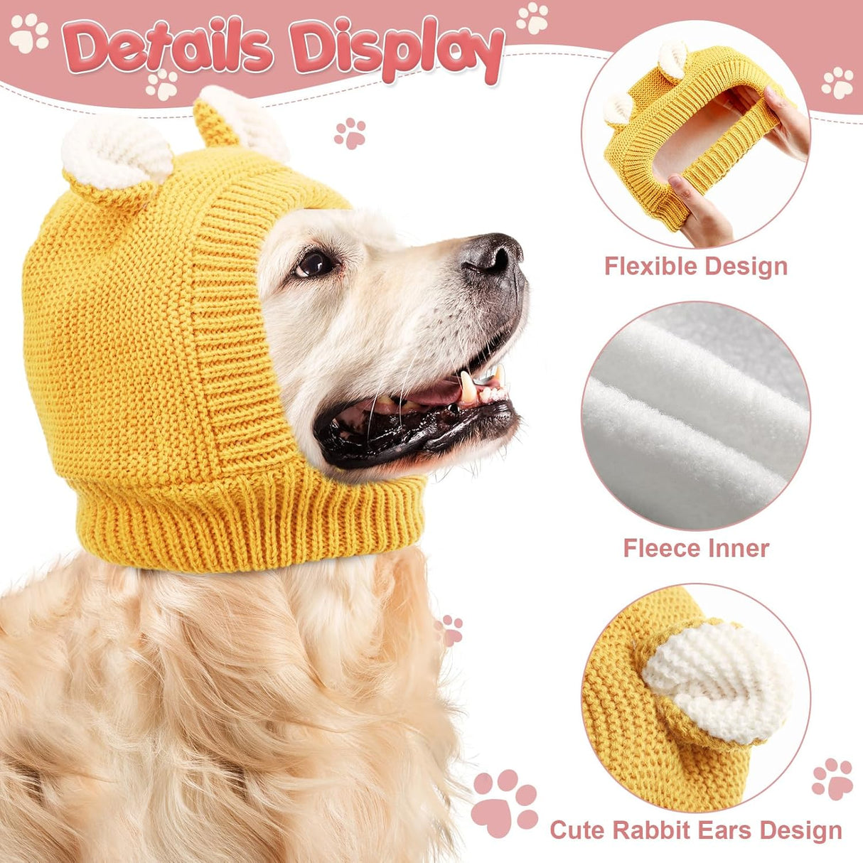 Protección Auditiva para Perros, Gorro Térmico, Talla Mediana-Grande