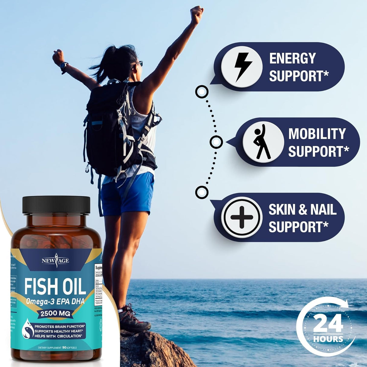 Aceite de pescado Omega 3 2500 mg - Suplemento sin gluten