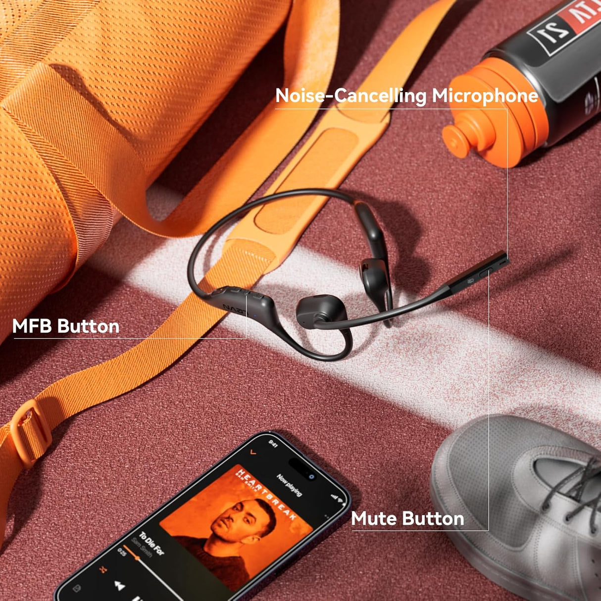 Auriculares Inalámbricos con Micrófono, Cancelación de Ruido