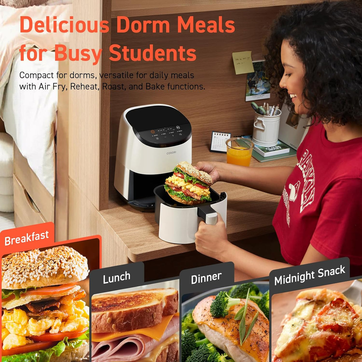 Freidora de aire COSORI 2.1 Qt, 4 en 1, compacta y silenciosa