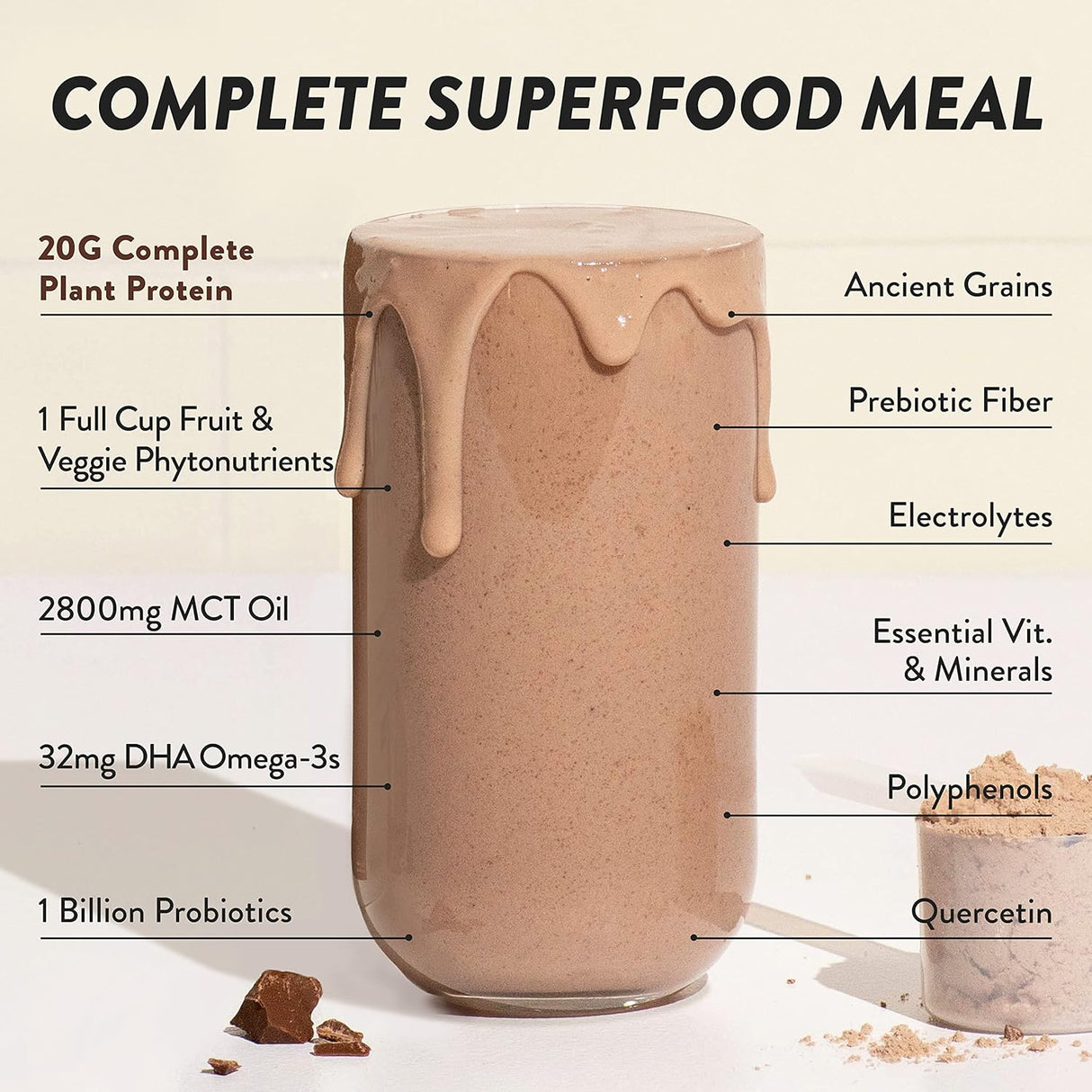 Suplemento Polvo de proteína triple de chocolate 24 onzas