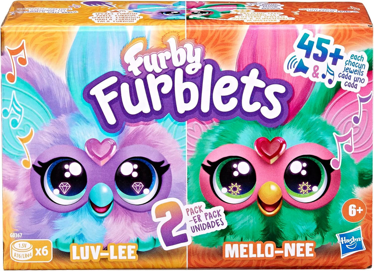 Furby Furblets 2-Pack, Furbish, 45+ Sonidos, Luv-Lee & Mello-Nee